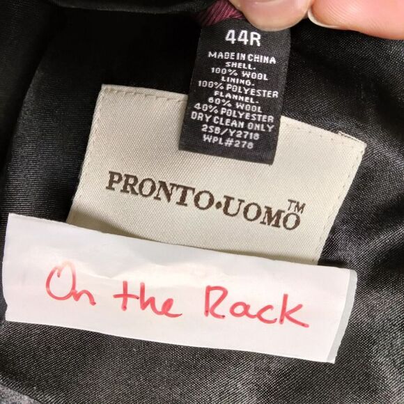 Pronto Uomo Pea Coat Mens Size 44R 100% Wool Black Lined Button Down Pro Work - Picture 11 of 11